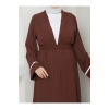 KADIN TESETTÜR ELBİSE İKİLİ ABAYA TAKIM KAHVE
