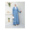 KADIN TESETTÜR ELBİSE İKİLİ ABAYA TAKIM MAVİ