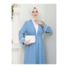 KADIN TESETTÜR ELBİSE İKİLİ ABAYA TAKIM MAVİ