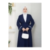 Kadin Tesettür Elbi̇se İki̇li̇ Abaya Takim Laci̇vert