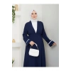 Kadin Tesettür Elbi̇se İki̇li̇ Abaya Takim Laci̇vert