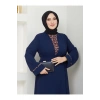 KADIN TESETTÜR LEOPAR ELBİSE İKİLİ ABAYA TAKIM LACİVERT