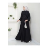 KADIN TESETTÜR TAŞLİ ELBİSE SİYAH