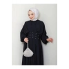 KADIN TESETTÜR TAŞLİ ELBİSE SİYAH