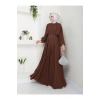KADIN TESETTÜR TAŞLİ ELBİSE KAHVE