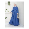 KADIN TESETTÜR TAŞLİ ELBİSE MAVİ