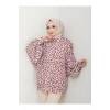LEOPAR DESENLİ JESİCA GÖMLEK UZUN KOL 2508 BORDO 38 BEDENDIR