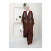 Taşli̇ Ki̇mono Ayrobi̇n Tesettür Takim 634 Kahve