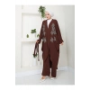 Taşli̇ Ki̇mono Ayrobi̇n Tesettür Takim 634 Kahve