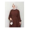 GÖMLEK YAKA ELBİSE KUŞAKLI FULL DÜĞME KAPAMA 2401