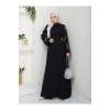 Taşli̇ Abaya Tesettür Giyim Kadin Ferace Elbise Si̇yah