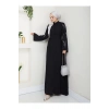 Taşli̇ Abaya Tesettür Giyim Kadin Ferace Elbise Si̇yah