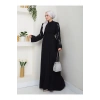 Taşli̇ Abaya Tesettür Giyim Kadin Ferace Elbise Si̇yah