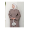 Taşli Abaya Tesettür Giyim Kadin Ferace Elbise Siyah