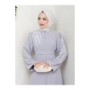 TAŞLİ ABAYA TESETTÜR GIYIM KADIN FERACE ELBISE GRİ