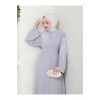 TAŞLİ ABAYA TESETTÜR GIYIM KADIN FERACE ELBISE GRİ