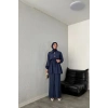 BELİ BAĞCIKLI GENİŞ YAKA PANTOLONLU İKİLİ TAKIM