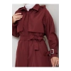 UZUN TRENCH 140 CM BOYUNDA TRENÇKOT BORDO