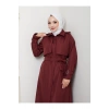 UZUN TRENCH 140 CM BOYUNDA TRENÇKOT BORDO