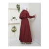 UZUN TRENCH 140 CM BOYUNDA TRENÇKOT BORDO