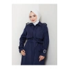 UZUN TRENCH 140 CM BOYUNDA TRENÇKOT LACİVERT