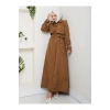 UZUN TRENCH 140 CM BOYUNDA TRENÇKOT KAHVE