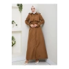 UZUN TRENCH 140 CM BOYUNDA TRENÇKOT KAHVE