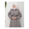 UZUN TRENCH 140 CM BOYUNDA TRENÇKOT GRİ