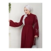 Taşli̇ Abaya Tesettür Giyim Kadin Ferace Elbise Bordo