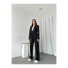 KADIN KUŞAKLI CEKET PANTALON TAKIM ASTARLI
