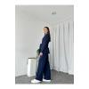 KADIN KUŞAKLI CEKET PANTALON TAKIM ASTARLI