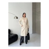 KADIN KUŞAKLI CEPLİ ASTARLI UZUN KAŞE KABAN [ TÜYLENMEZ ]
