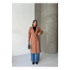 KADIN KUŞAKLI CEPLİ ASTARLI UZUN KAŞE KABAN [ TÜYLENMEZ ]