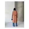 KADIN KUŞAKLI CEPLİ ASTARLI UZUN KAŞE KABAN [ TÜYLENMEZ ]