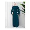 KOLU KELEBEK İŞLEMLİ ABAYA TESETTÜR GIYIM KADIN FERACE ELBISE