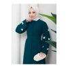 KOLU KELEBEK İŞLEMLİ ABAYA TESETTÜR GIYIM KADIN FERACE ELBISE