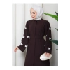 KOLU KELEBEK İŞLEMLİ ABAYA TESETTÜR GIYIM KADIN FERACE ELBISE