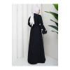 KOLU KELEBEK İŞLEMLİ ABAYA TESETTÜR GIYIM KADIN FERACE ELBISE