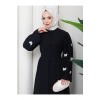 KOLU KELEBEK İŞLEMLİ ABAYA TESETTÜR GIYIM KADIN FERACE ELBISE