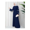 KOLU KELEBEK İŞLEMLİ ABAYA TESETTÜR GIYIM KADIN FERACE ELBISE