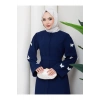 KOLU KELEBEK İŞLEMLİ ABAYA TESETTÜR GIYIM KADIN FERACE ELBISE