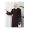 KOLU TAŞLİ ABAYA TESETTÜR GIYIM KADIN FERACE ELBISE