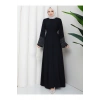 KOLU TAŞLİ ABAYA TESETTÜR GIYIM KADIN FERACE ELBISE