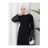 KOLU TAŞLİ ABAYA TESETTÜR GIYIM KADIN FERACE ELBISE