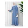 KOLU TAŞLİ ABAYA TESETTÜR GIYIM KADIN FERACE ELBISE