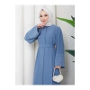 KOLU TAŞLİ ABAYA TESETTÜR GIYIM KADIN FERACE ELBISE