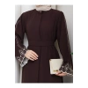 KADIN KOLU NAKİŞLİ ABAYA TESETTÜR GIYIM KADIN FERACE ELBISE