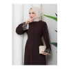 KADIN KOLU NAKİŞLİ ABAYA TESETTÜR GIYIM KADIN FERACE ELBISE