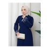 KADIN KOLU NAKİŞLİ ABAYA TESETTÜR GIYIM KADIN FERACE ELBISE