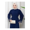 KADIN KOLU NAKİŞLİ ABAYA TESETTÜR GIYIM KADIN FERACE ELBISE